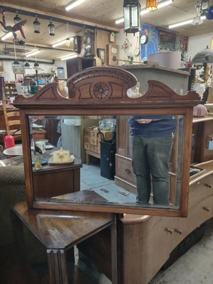 £69.99 • Buy Stunning Antique Victorian Mirror With Scroll & Rose Detailing 