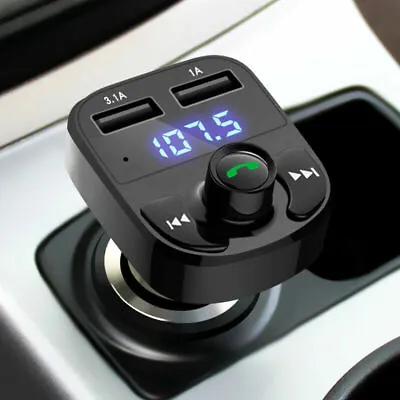 In Car Bluetooth FM Transmitter Radio MP3 Wireless Adapter Car Kit USB Charger 2 • £6.79