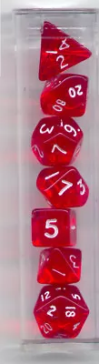 New MINI-RPG Dice Set Of 7 (Tube) - Translucent Red • $8.79