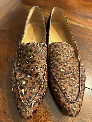 Madewell The Frances Skimmer Loafer In Painted Leopard Calf Hair Womens Size 9.5 • $24