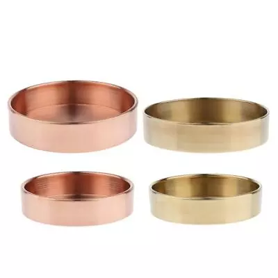 Glossy Brass Storage Round Tray Table Organizer Decoration Photography Props • $23.20