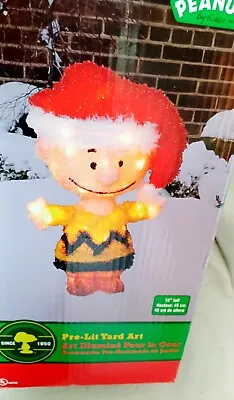 18  CHARLIE BROWN 3D CHRISTMAS Tinsel YARD ART LIGHT-UP Indoor Outdoor  • $75