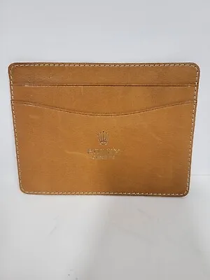 Vintage Rolex Brand Brown Leather Wallet Warranty Card Passport Holder • $29.99