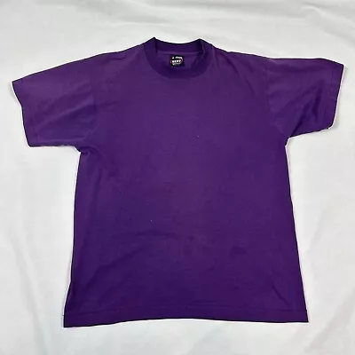 Vintage Fruit Of The Loom Purple Single Stitch Shirt  USA Made Size Large • $15