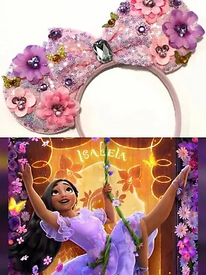 Encanto Isabela Inspired Purple Floral Flower Disney Minnie Mouse Ears Headband  • $13.99