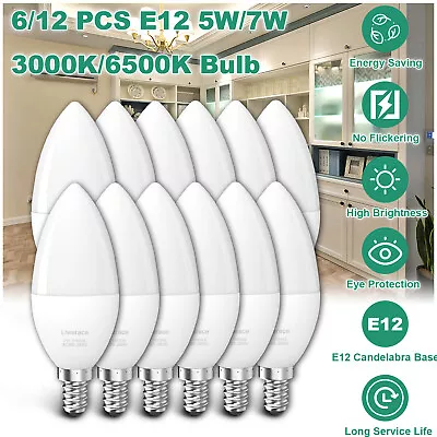 1/2/6/12 PCS E12 5W/7W Energy Saving LED Light Bulb Candelabra Ceiling Fans Lamp • $8.95