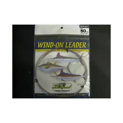 Momoi Leader 90001 Diamond Wind On Leader 80lb 25' Smoke Blue • $14.99