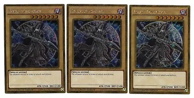 YUGIOH - 3x Dark Magician - (Gold Secret Rare - Ltd Ed - MVP1-ENGV3) - NM • £14.99