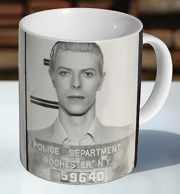 David Bowie Arrest Mugshot - Ceramic Coffee Mug - Cup • £8.85