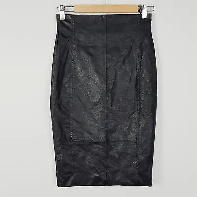 SHEIKE | Womens Black Faux Vegan Leather Skirt [ Size AU 8 ] • $55