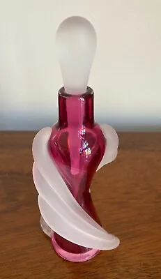 Vitrix Hot Glass Studio Tapered Twist Perfume Bottle - Pink - 6  T - Gorgeous • $150