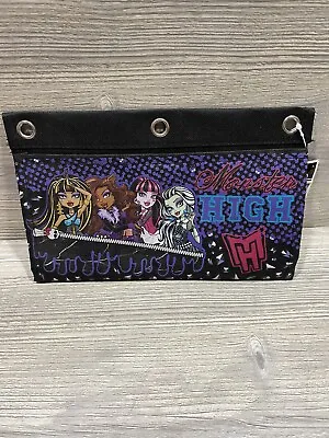 Monster High Zippered Pencil Notebook Pouch Black New With Tags Fangtastic • $17.59