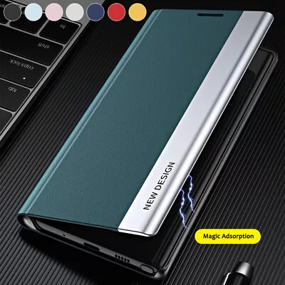 For Samsung Galaxy S10+ S9+ S8+ S7 Edge Slim Leather Flip Case Stand Phone Cover • £7.19