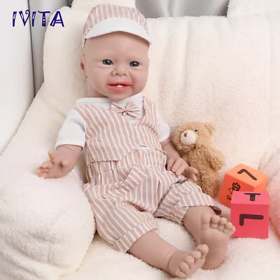 19 Baby Boy Reborn Baby Doll Lifelike Full Body Silicone Real Touch • $116