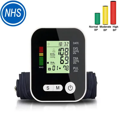 Blood Pressure Digital Upper Arm Meter Bp Monitor Automatic Cuff 180 Portable Uk • £11.49