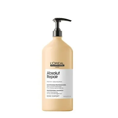 L'OREAL Absolut Repair Gold Quinoa + Protein Shampoo 1500ml With Pump. • £31.99
