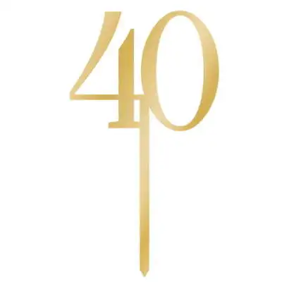 Gold 40 40th Birthday Cake Topper Cake Decoration - 8 X 15cm • £3.55