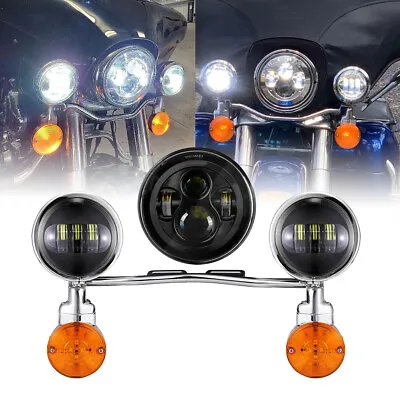 7  LED Headlight + Fog Passing Light Bar For Honda VTX1300C VTX1800C VTX 1800 N • $185.99