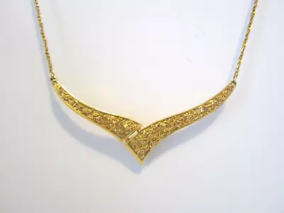 Vintage Crown Trifari Gold Tone Choker Necklace Pre-Owned • $20