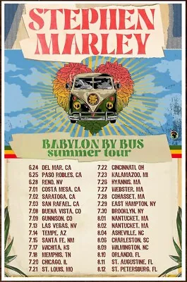 STEPHEN MARLEY Babylon By Bus Tour 2023 Ltd Ed RARE New Poster! Reggae Old Soul • $34.99