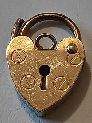 9Carat Yellow Gold Heart Padlock Charm 9ct Gold Padlock Gold Heart Padlock  • £34.99