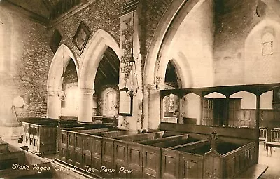 Stoke Poges Church - Penn Pew - Postcard • $5.33