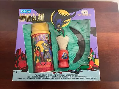 Vintage Batman And Robin Play Shave Set Kit Kid Care Shaving 1995 Cream Razor • $15