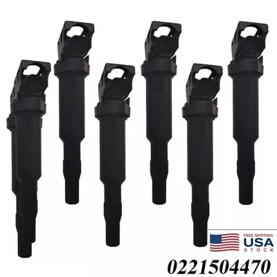6X Ignition Coil 0221504470 Fits For BMW 3 5 Series X3 X5 M5 M6 W/Connector Boot • $34.99