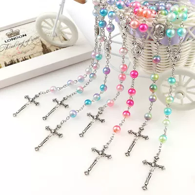 FIRST HOLY COMMUNION ROSARY BEADS Gifts Girl Boy StarrySky Quality Rosaries +BAG • £4.95