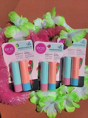 Eos Flavor Lab Lip Balm Sticks Watermelon Lime Frose' & Raspberry Lychee Pack Of • $11.99