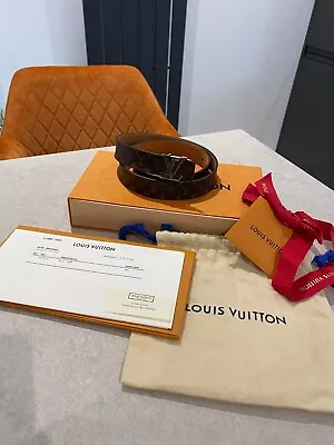 Louis Vuitton Monogram Belt Classic 25mm Box Dust Bag Size 75 4-8 • £265