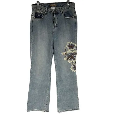 $16.99 • Buy Womens Vintage 90s Z Cavaricci Beaded Painted Jeans Size 12