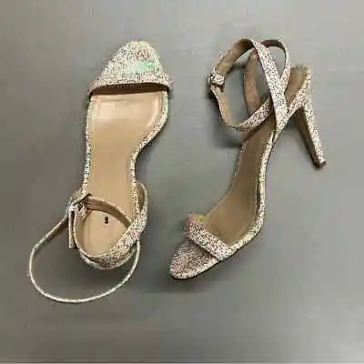 J Crew Sprinkle Kitten High Heel Ankle Strap Leather Made In Italy Women Size 7 • $31.99