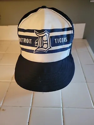 Vintage Detroit Tigers Snapback Trucker Hat In Good Condition Made In USA • $10.62