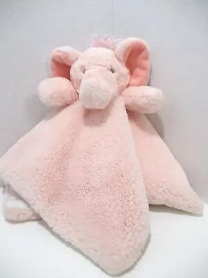 Mud Pie Lovie Pink Elephant Plush Blanket Lovey Blankie Small 13  X 13  • $11.99