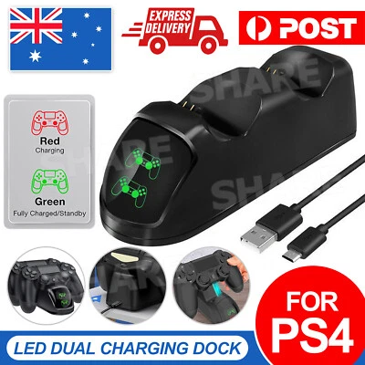 $17.95 • Buy For PS4 Charger Controller Dual Charging Dock Stand LED 4 Shock Playstation 4