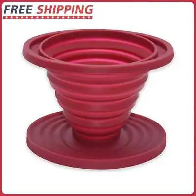 Collapsible Silicone Coffee Dripper Filter Reusable Cone Drip Cup Brew Maker • £7.38