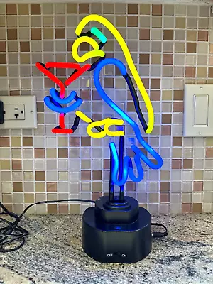 Neon Lamp - Parrot With Martini - Pub Decor • $25