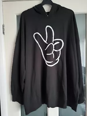 Ladies H&M Disney Mickey Mouse Hand Black Hoodie XL • £7