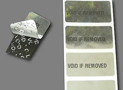 100 40mm X 20mm Silver Void If Removed Tamper Evident Self Adhesive Labels • £3.99