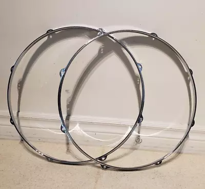 2 Vintage 16  Inch DIECAST FLOOR DRUM HOOPS SET PAIR - Gorgeous 8 LUG DIE CAST • $151.40