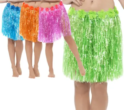 Short Hawaiian Hula Skirts Ladies Mens Beach Party Fancy Dress Accessory • £5.99
