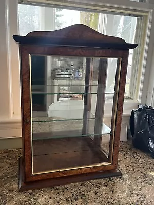 Beautiful Vintage Small Italian Burl-wood  Front Display Cabinet . • $250