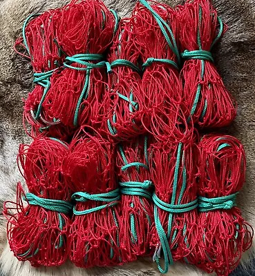 10 X 4ft HEAVY DUTY 10z RED NYLON RABBIT PURSE NETS FERRETING HUNTING • £40