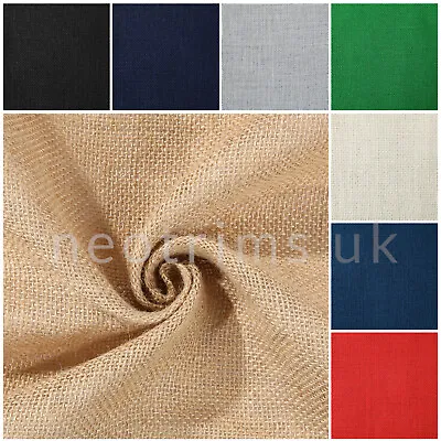 Dyed Jute Hessian Fabric6 Colours 60 Inch Extra Wide Cloth Burlap Upholstery • £1.65