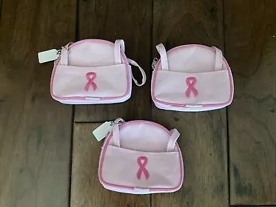 Pink Breast Cancer Awareness Coin Purse Lot Of 3 • $7.50