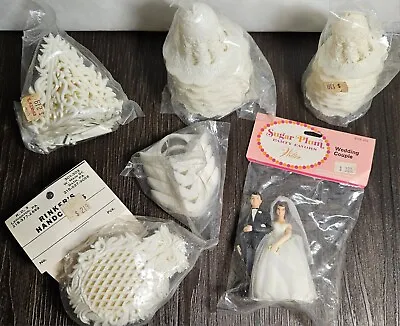 Lot Of Vintage Wedding Cake Toppers & Decorations Rinkers 1970s  • $38