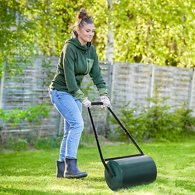 Outdoor Garden Lawn Roller Heavy Duty Rolling Grass Roller Handle Perfect Lawns • £38.99