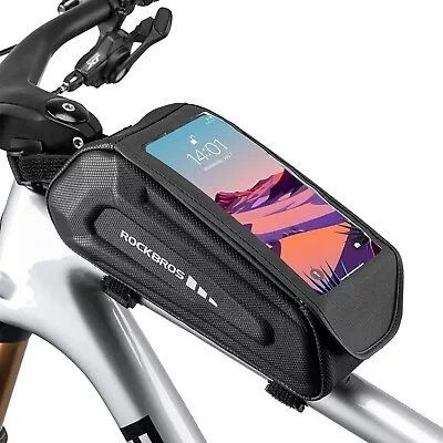 ROCKBROS Bike Phone Holder Top Tube Front Frame Bag Mount Handlebar Bag 6.8  EVA • $21.69