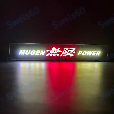 LED JDM Mugen Power Logo Light Car Front Grille Badge Illuminated Decal Sticker • $12.75